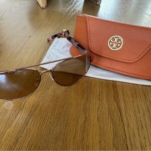 Tory Burch Orange and Brown Sunglasses Accessories